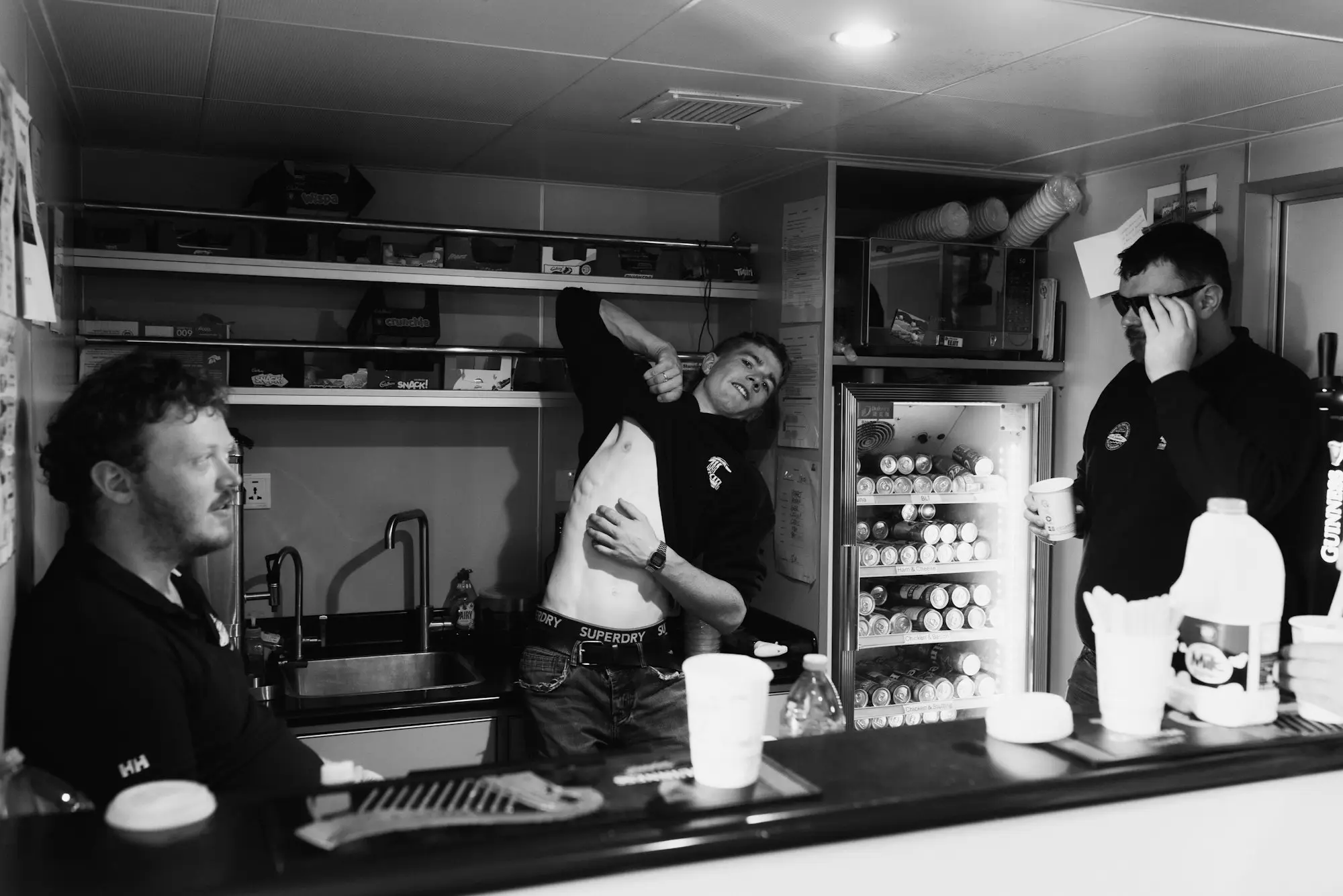 Cafe owners working behind the counter